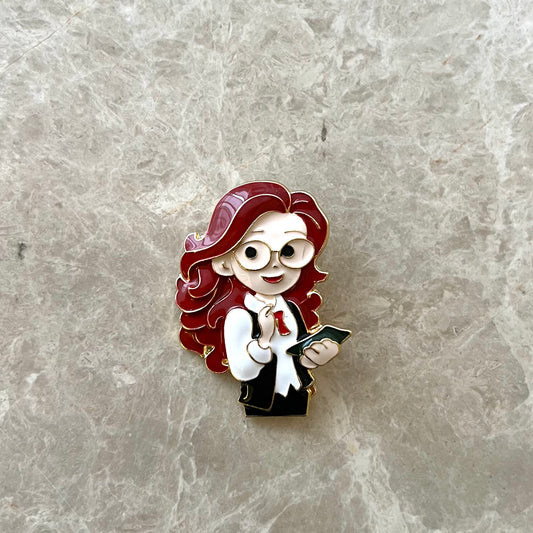 Uzun Saçlı Öğretmen Broş