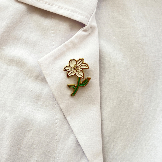Beyaz Zambak Pin Broş