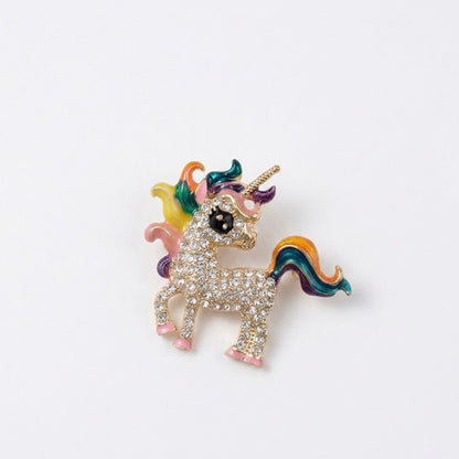 Taşlı Unicorn Broş