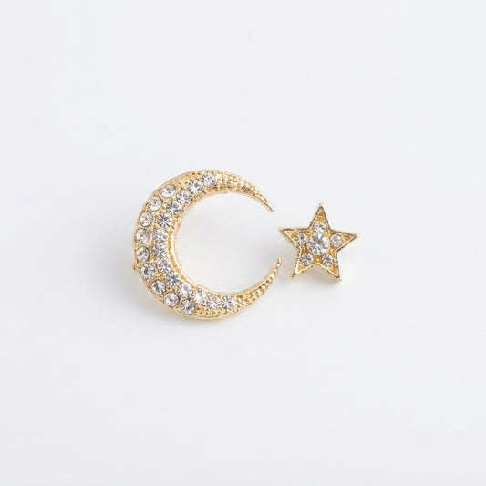 Taşlı Ay yıldız Pin Broş