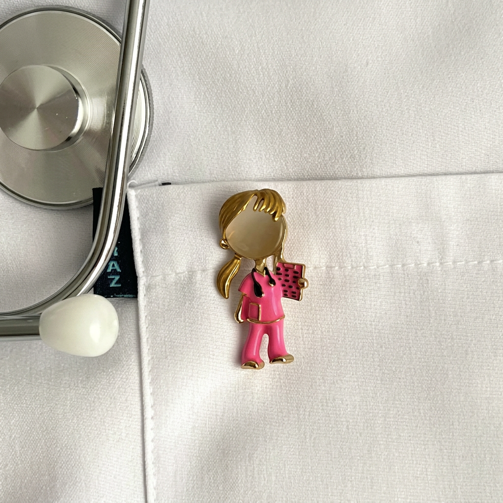 Sarı Saçlı Doktor Broş